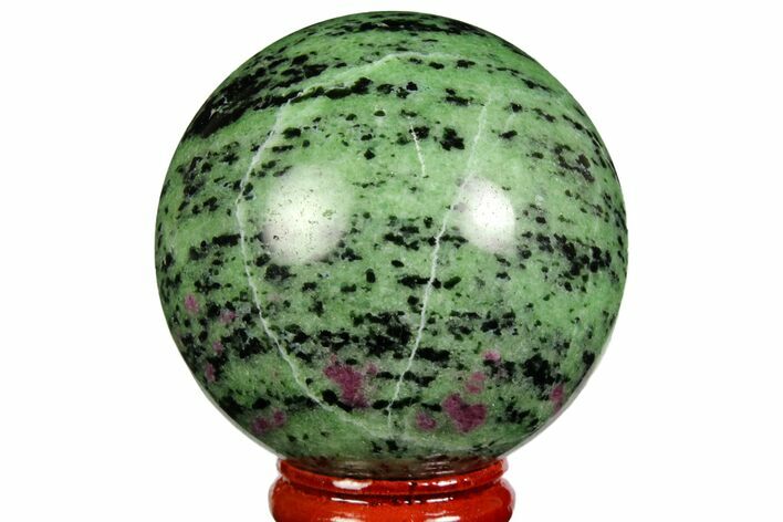 Polished Ruby Zoisite Sphere - Tanzania #146015